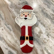 Sleigh Bell Bistro Christmas Santa Claus Shaped Spoon Rest