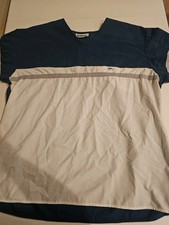 Vintage Desmond Scrub Top Mens XL Blue White Made In USA Medical Uniform