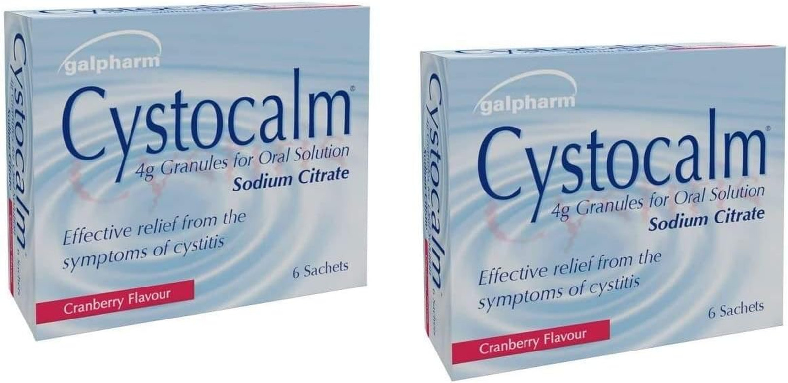 Set of 2 Pack Cystitis Relief from Burning Pain, Cystocalm 12 Sachets 4G Granule