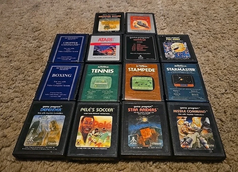 Lot Of 19 Atari 2600 Games - Pac-Man, Combat, Defender, Missile Command, Tennis - Image 2 of 4