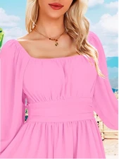Infashule Ruffled Off Shoulder A-Line Mini Dress Pink Size Small Summer, New&tag
