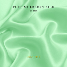 Sage 100 Pure Mulberry Silk Fabric by the Yard 44" width 19 mm 6A Grade