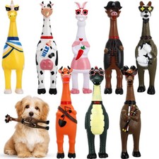 Suilung 8 Pcs Silly Rubber Chicken Screaming Chicken Dog Toy with Squeaker Large