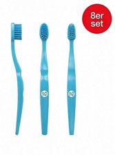 BioBrush Kinder Zahnbürsten 8er Set Blau | Soft | Nachhaltiger Biokunststoff
