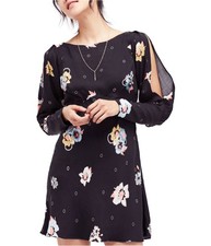 Free People Womens Sunshadows Split-Sleeve Mini Dress, nightcombo, 12