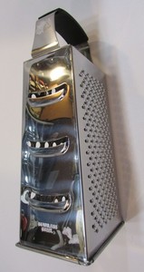 New Vintage 2000s Farberware Tapered Square Stainless Steel 9.5" Tall Box Grater