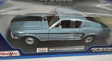 Maisto 1968 Ford Mustang GT Cobra Jet Blue Special Edition 1:18 Diecast Model
