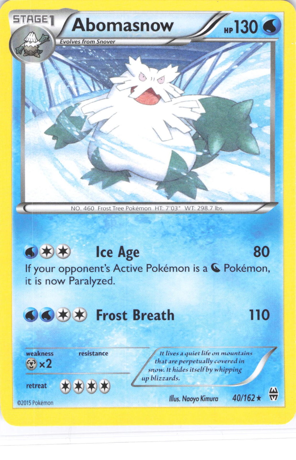 Abomasnow Rare XY - BREAKthrough 40/162 NM Normal LP-NM