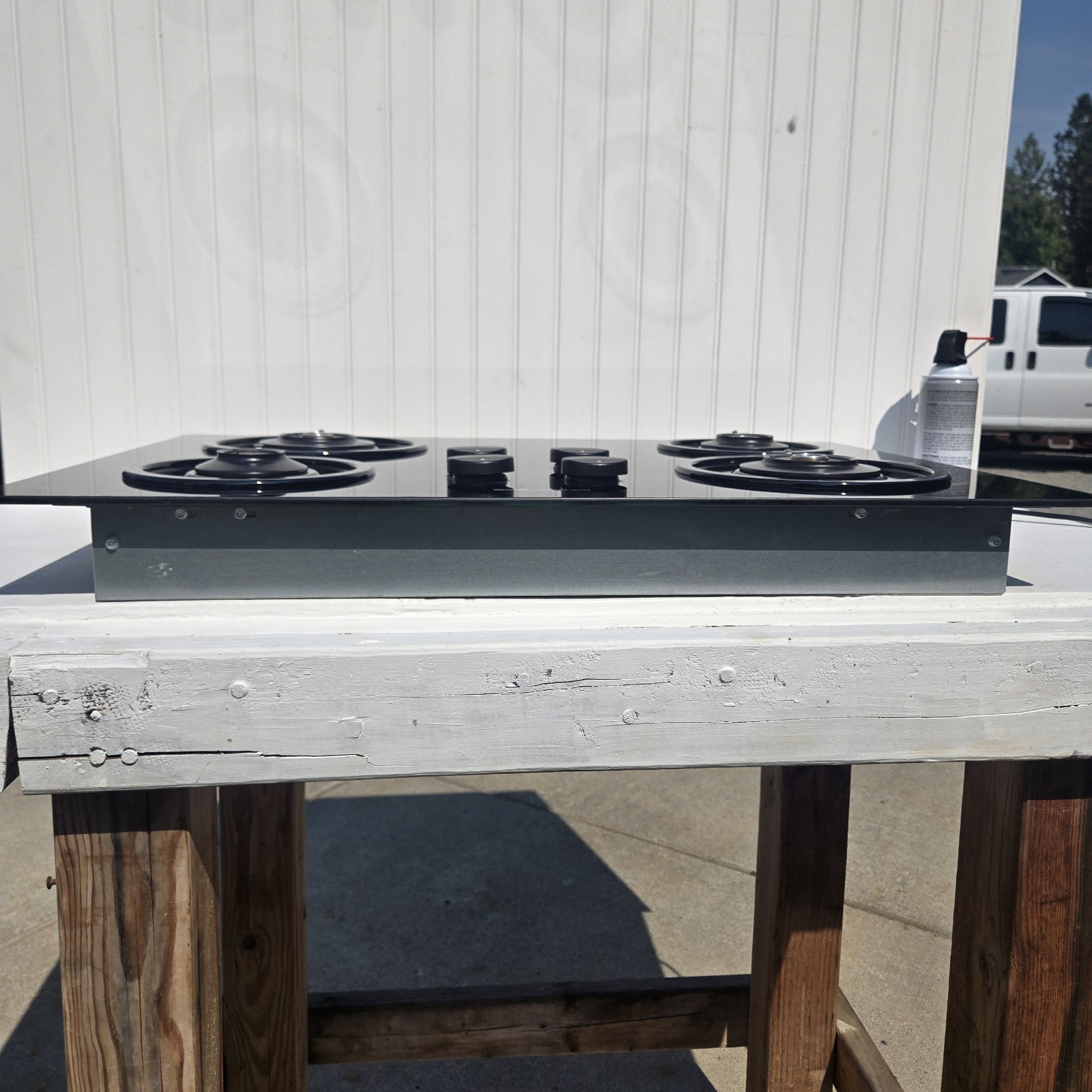 JENN-AIR Black Gas Cook Top CCG4573 Modern Glass 4-Burner  Clean S1