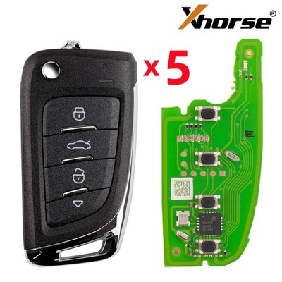 5PCS XHORSE VVDI XKM800EN Universal Flip Wire Remote Key 4 Buttons Knife Style