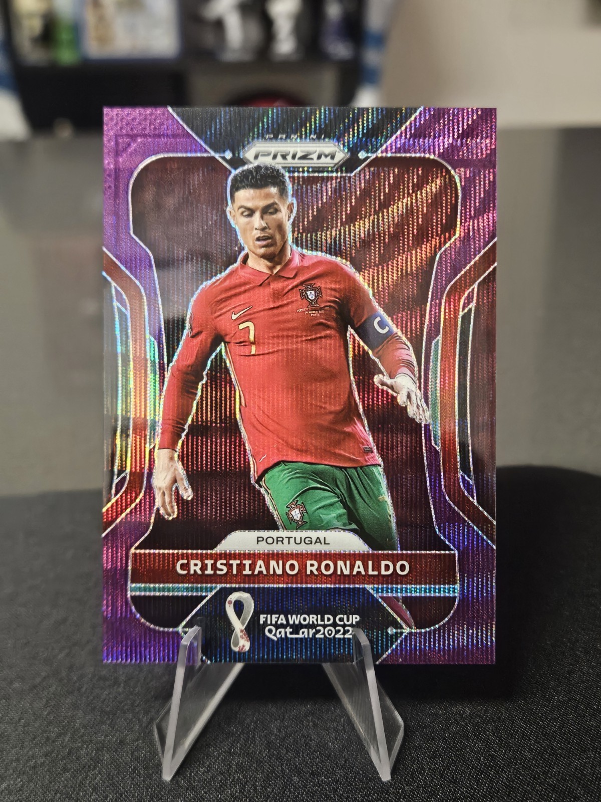 Cristiano Ronaldo PURPLE WAVE Parallel /99 2022 Prizm World Cup Qatar #175