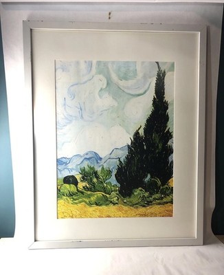 Vincent Van Gogh  Wheat Field with Cypresses  Large 36  X 29 Framed Matted Print