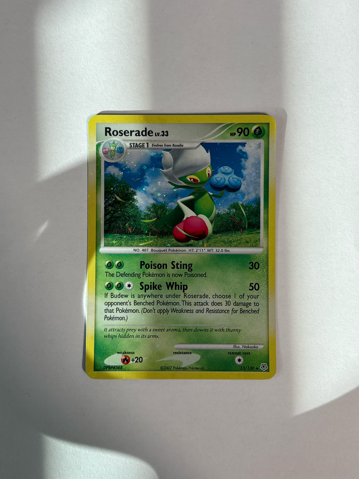 Pokemon Roserade Holo Rare Diamond and Pearl 13/130 Holo