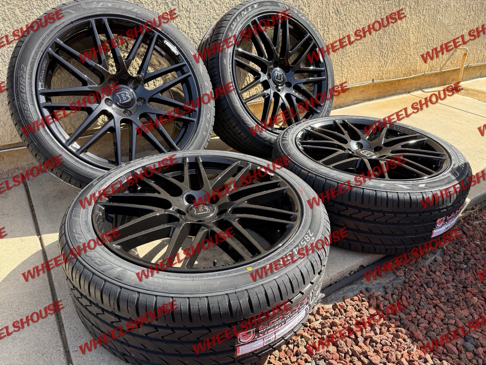22x10 BRABUS GLOSS BLACK WHEELS RIMS TIRES MERCEDES G-WAGON G55 G500 G550 G63 G