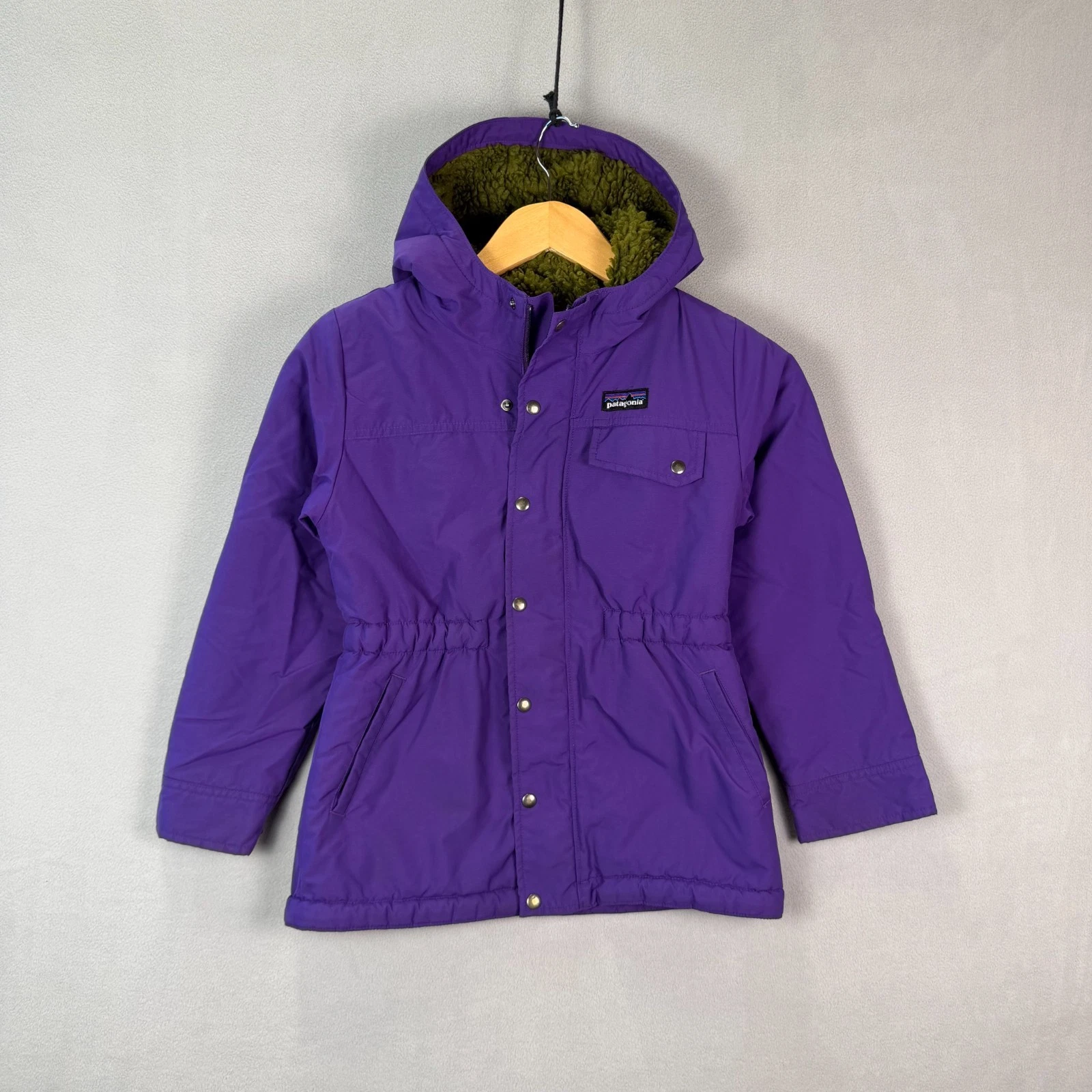 Patagonia Infurno Jacket Girls S (8) Purple Sherpa Fleece Lined Coat Outdoor Ski