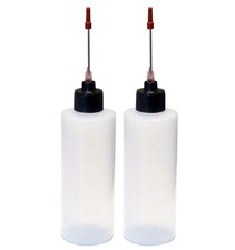 2-4oz Plastic Squeeze Bottles with 1.5 inch Stainless Steel Applicators