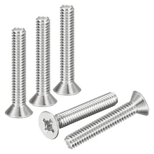#8-32x1" Flat Head Machine Screws -100pcs -304 Stainless Steel -Silver