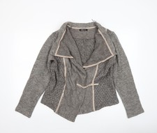 Frank Walder Women’s Grey Mohair Blend Open Cardigan Size 14