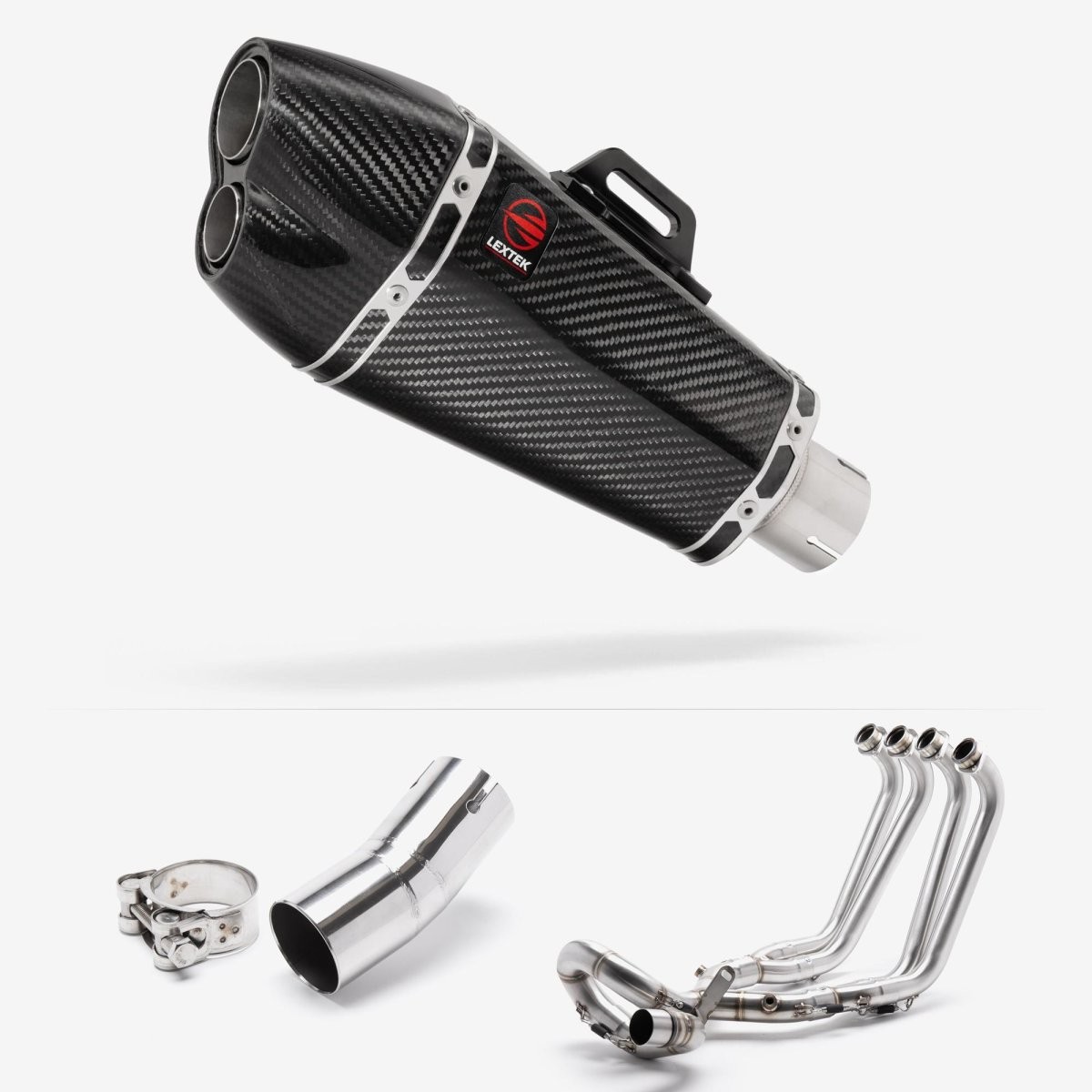 Lextek Carbon Fibre XP13C 210mm Exhaust System for Honda CB1000R (18-24) Black