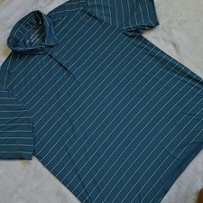 Tommy Bahama Polo Shirt Mens XL Blue Striped Island Zone Golf Performance Casual