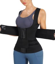 Women Sauna Sweat Vest Hot Neoprene Sauna Suit Weight Loss Workout Top Waist ...