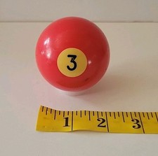 Vintage No. 3 Solid Red Pool Ball Billiard 2" Replacement Q 
