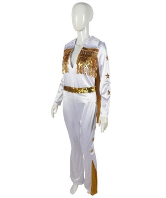 knee length dresses for ladies Elvis Viva Las Vegas Costume, White  Smiffys