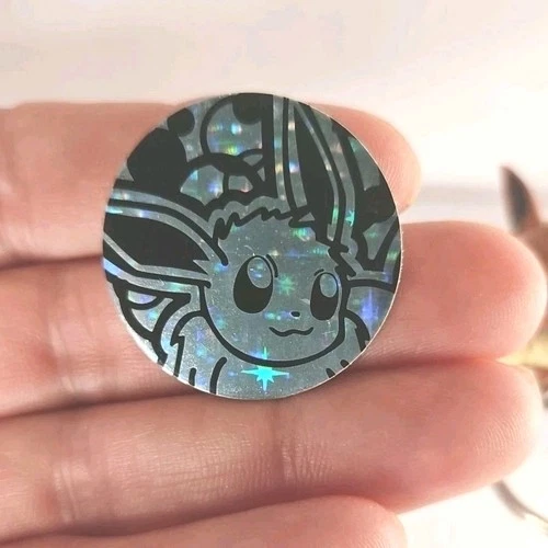 VTG Pokemon TCG Toys Wizards Holo Collector's Coin EEVEE 1999 1.25 in + Keychain