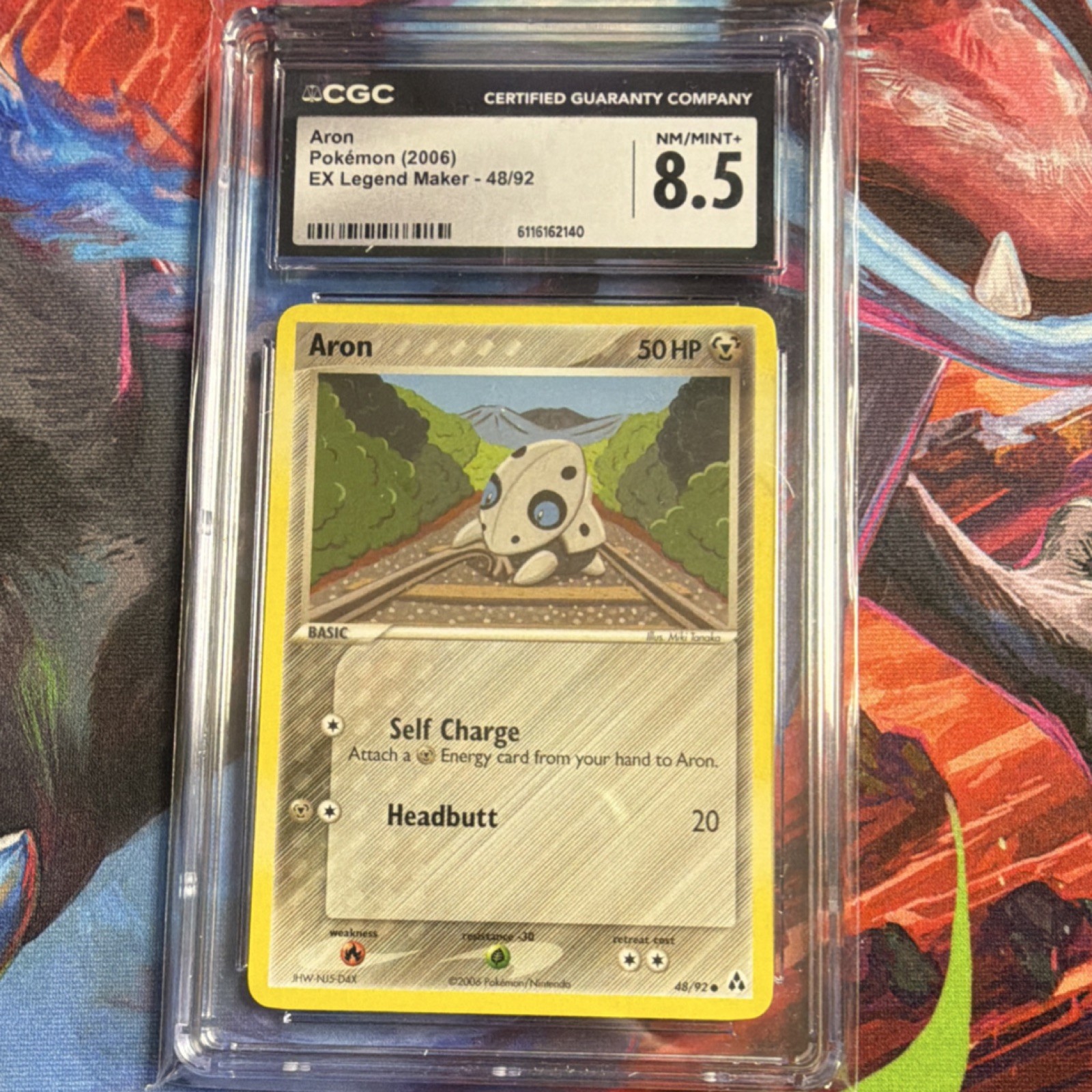 Pokémon Aron 48/92 EX Legend Maker CGC 8.5 Graded Card English 2006