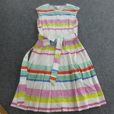 Kate Spade New York Dress Womens 2 Multicolor Stripe Belted Fit Flare Cotton