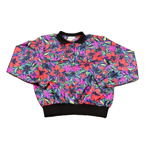 Vintage 1990s Lauren Lee All Over Print Button Up Windbreaker Women's M