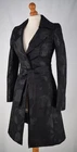 Ladies Karen Millen Black Floral Brocade Belted Coat Size UK 8