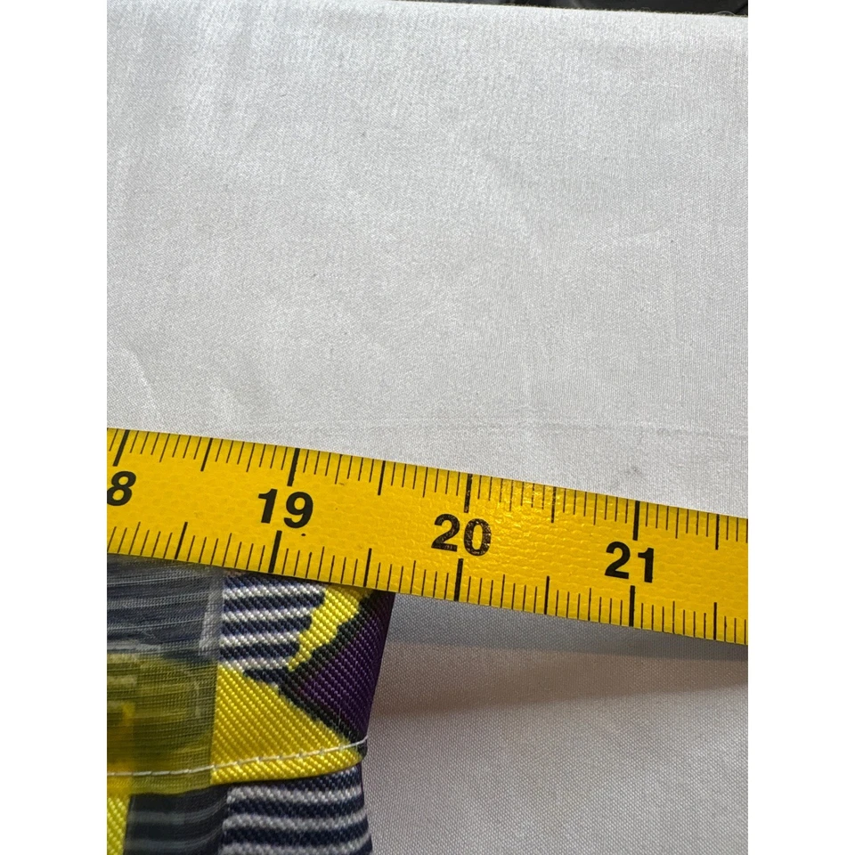 Falda midi con estampado amarillo púrpura arte moderno para usar para mujer Est. Paneles transparentes talla S Foto 4 de 4