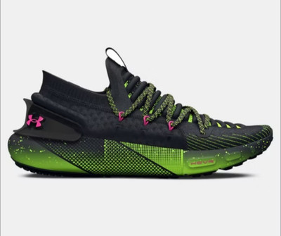 Under Armour HOVR Phantom 3 Black Lime Surge Women Running Sports Shoe Size 11