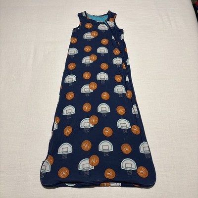 Posh Peanut Basketball Print Blue Sleeveless Sleep Bag | Size 18-36 Months