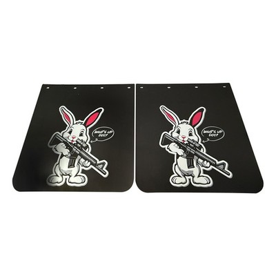 24''x24'' Semi Truck Trailer Mud Flaps Pair 1/8'' Polymer Bunny Cartoon Design