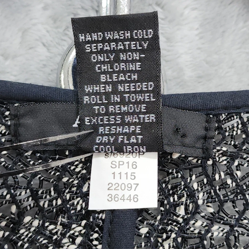 Suéter Alfani Mujer P/M Negro Blanco Tejido Frente Abierto Manga Larga Cárdigan Foto 4 de 4