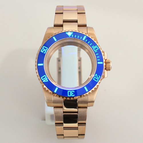40mm Diver Watch Case strap 3C Luminescent Ceramic Ring For Seiko Nh35 2824 8215 - Picture 13 of 19