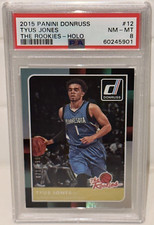 2015-16 Panini Donruss The Rookies HOLO Prizm Tyus Jones #12 SP /199 PSA 8