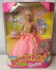 1998 Vintage Birthday Barbie Party Doll Cake Balloons Card  New In Box