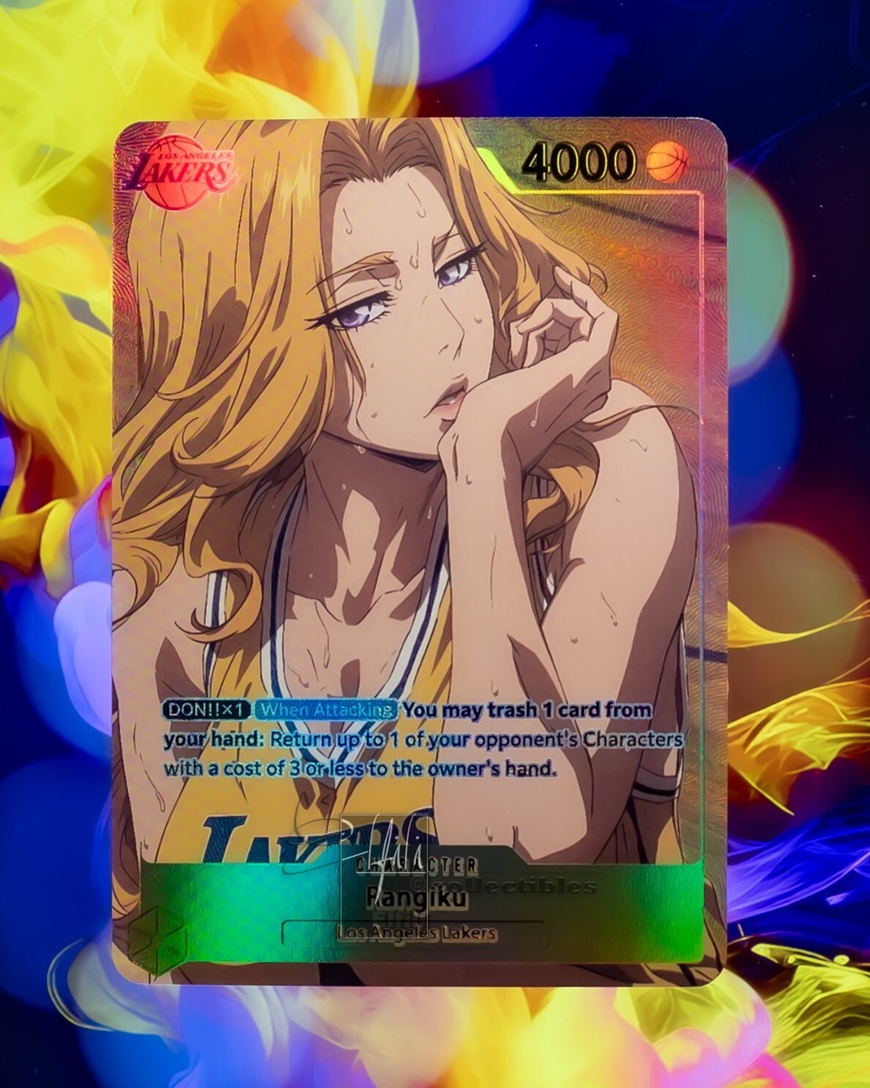 BLEACH プロモカード　シークレット Rangiku Matsumoto LA Lakers Bleach Custom TCG Flash Gold Foil Card