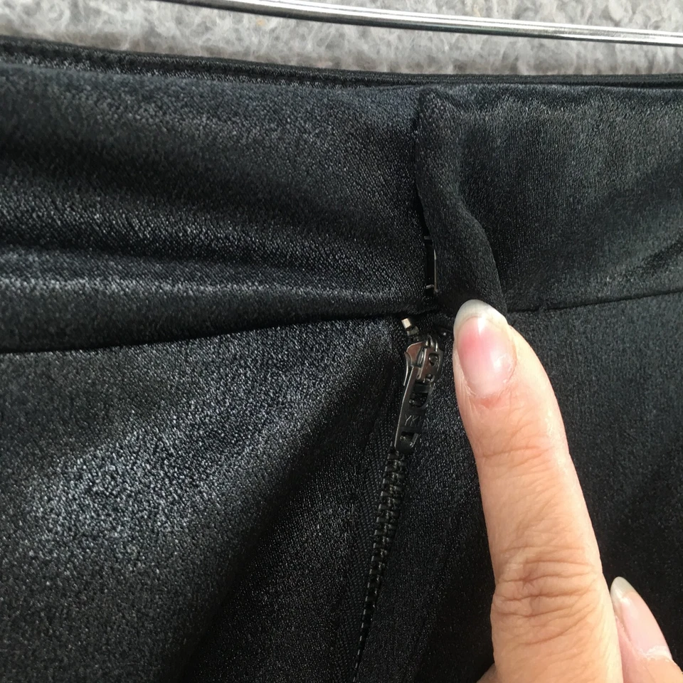 Pantalones cargo de pierna ancha A New Day para mujer 17 negros tiro alto plisados cremallera frontal mosca Foto 4 de 4