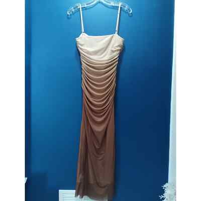 knee length dresses for ladies Chicago Ombre Mesh Long Sleeve Maxi Dress + Side Slit Avocado / Medium main image 1