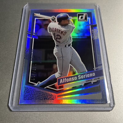 2023 Panini Donruss Alfonso Soriano #192! STAT LINE FOIL SP -- #'d 187/412 (CL1)
