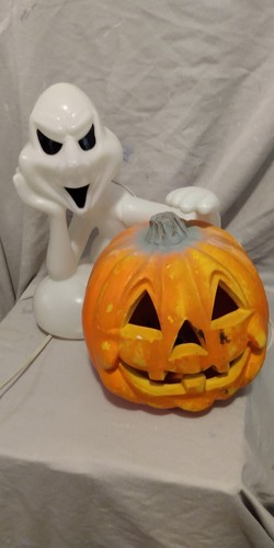 VINTAGE ZAUDER'S SEASONS HALLOWEEN ELECTRIC BLOW MOLD GHOST PUMPKIN CASPER UNCLE