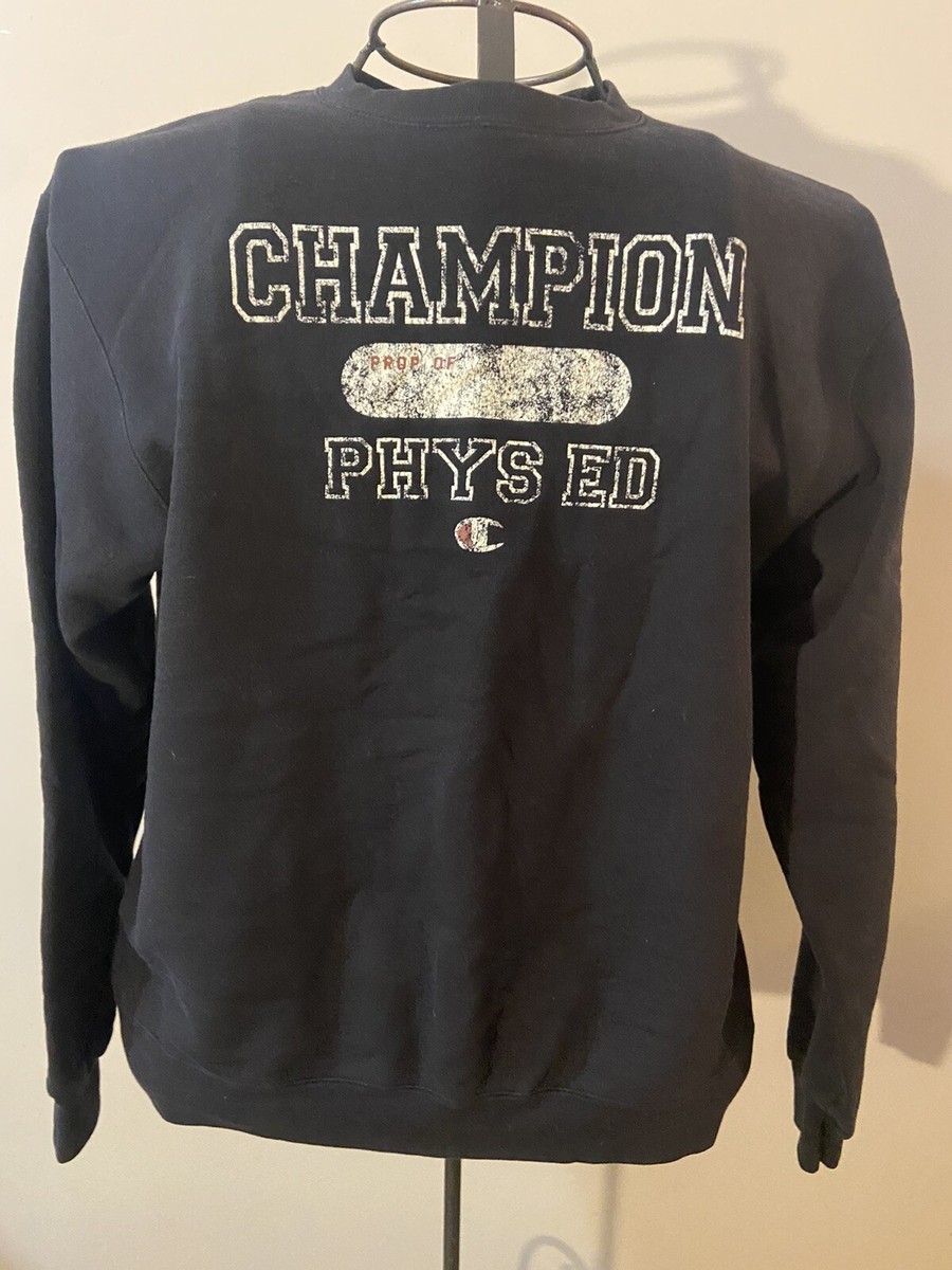 VTG Champion Sweatshirt Crewneck Sz L Blue 90s PHYS ED Size L