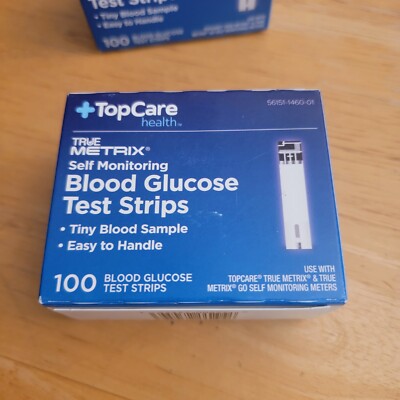 TRUE METRIX Blood Glucose Test Strips  TopCare 100ct X2 - Exp 2025