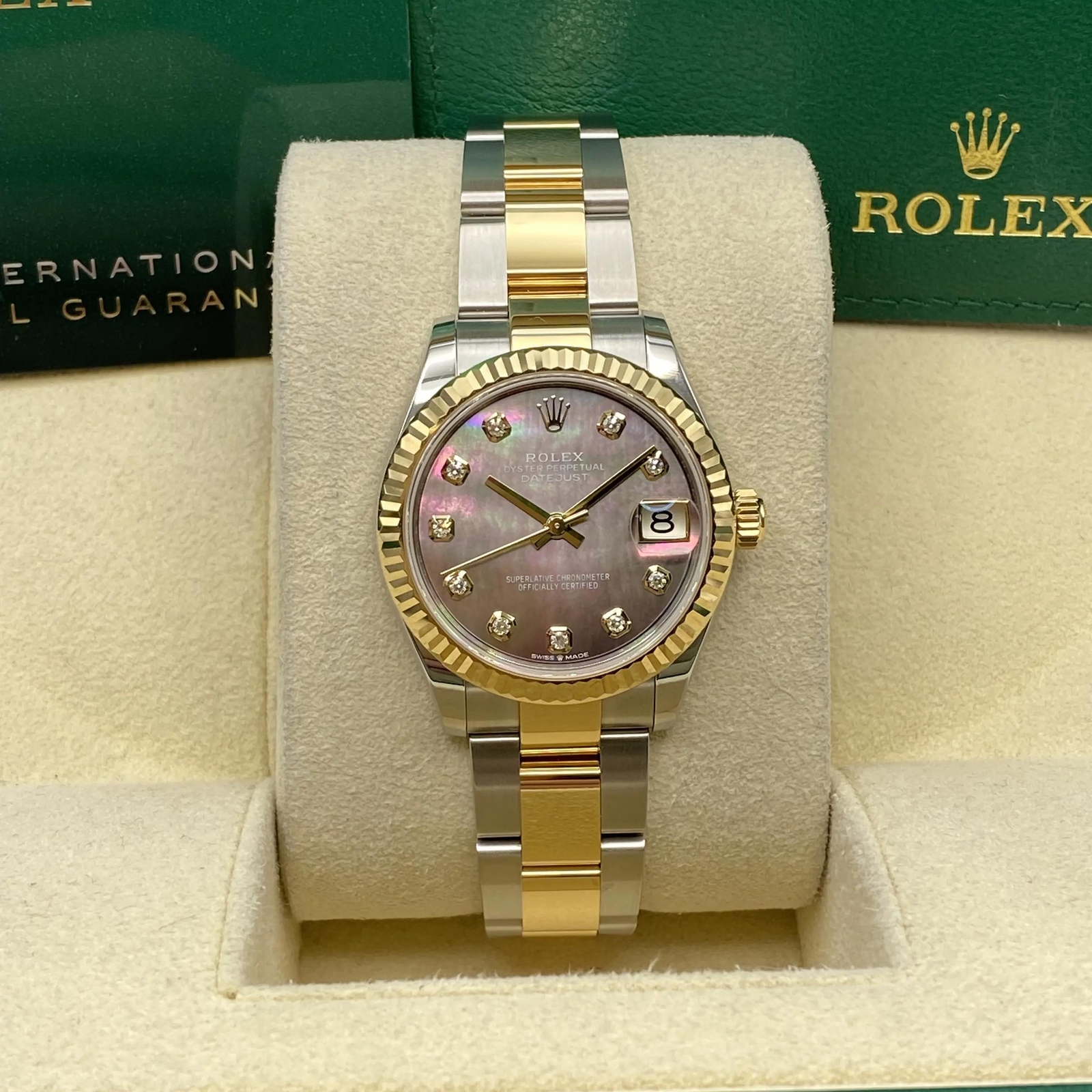 Rolex Datejust 31mm 278273 Yellow Gold Steel MOP Diamond Dial