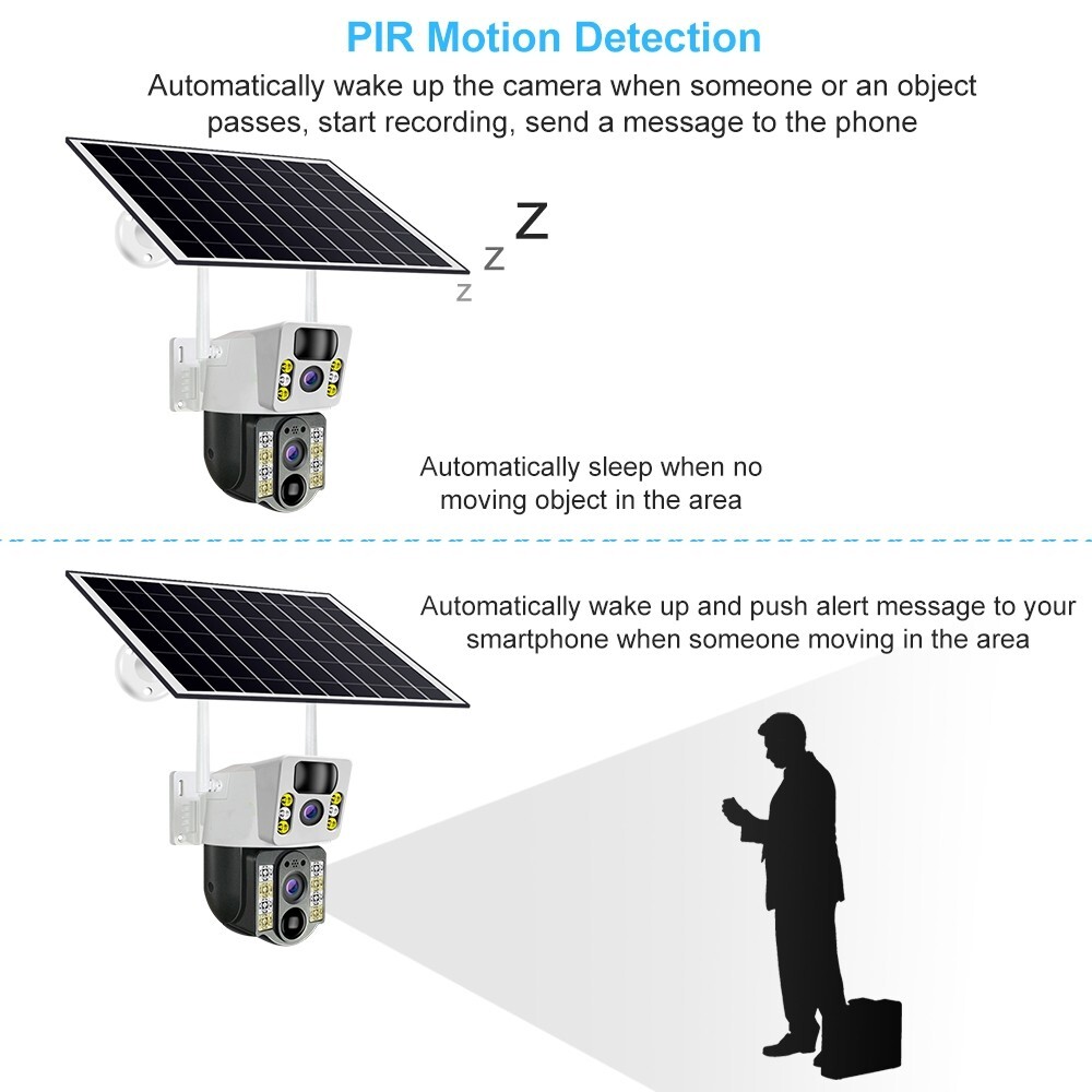 V380 Pro Solar outdoor camera wireless dual lens waterproof