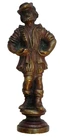 old brass bronze figurine sculpture man citizen with wamst and boots